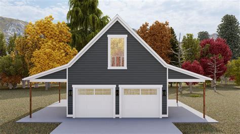 Detached Garage With Bonus Room And Covered Porches 61256ut