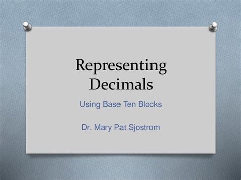 Representing decimals