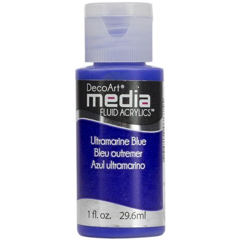 Decoart Media Fluid Acrylic Paint 1 Oz Ultramarine Blue Series 1