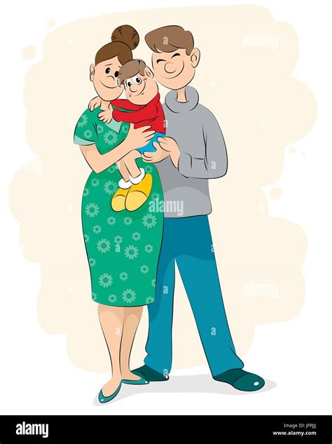 Ilustración Vectorial De Una Familia Con Un Bebé Imagen Vector De Stock Alamy