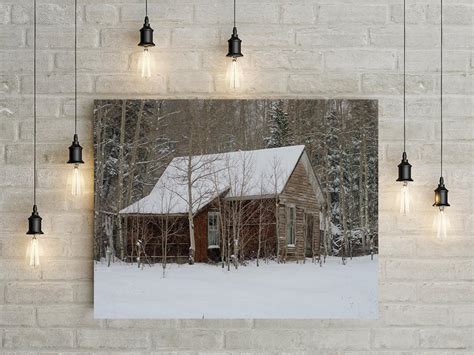 Winter Homestead Cabin Print Rustic Colorado Wall Art Lost Kat Photo