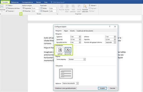 Como Poner Solo Una Pagina Horizontal En Word Charcot