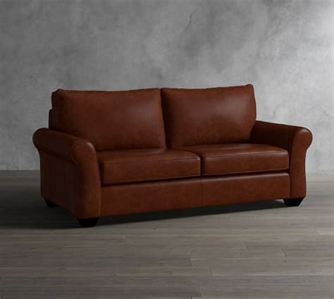 Pb Comfort Roll Arm Leather Sofa Pottery Barn