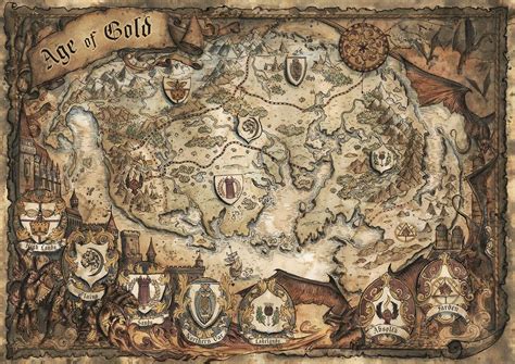 Artstation Age Of Gold Fantasy Map Francesca Baerald Fantasy Map