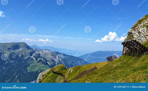 Highest View In The Swiss Alps Stock Image Image Of Hiking Scenic