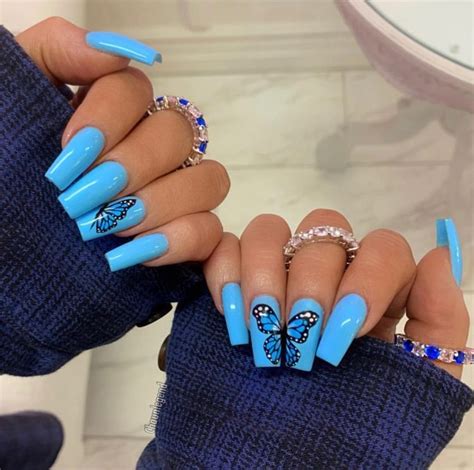 Pinterest Haleyyxoo† Blue Acrylic Nails Summer Acrylic Nails