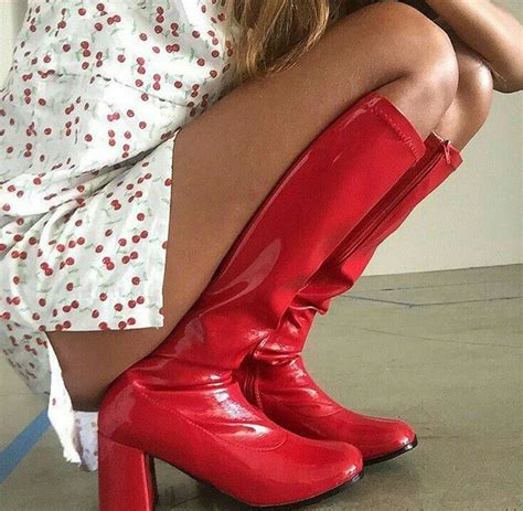 Nicole Gxlden22 Red Gogo Boots Gogo Boots Fashion Boots