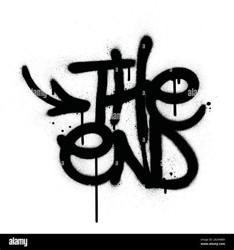 Graffiti The End Text Sprayed In Black Over White Stock Vector Image