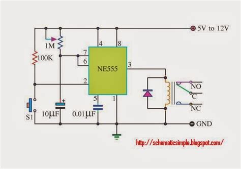 Timer Control With Ne555 Schematic Simple