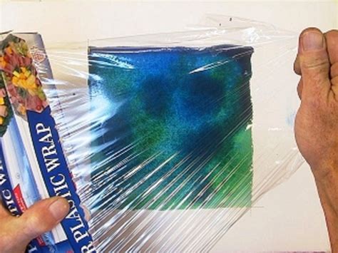 Watercolor Technique Using Plastic Wrap For Texture Watercolor