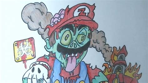 Press Start To Draws Halloween Special Zombie Mario Speed Drawing
