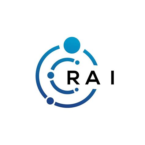 Diseño De Logotipo De Tecnología De Letras Rai Sobre Fondo Blanco Rai