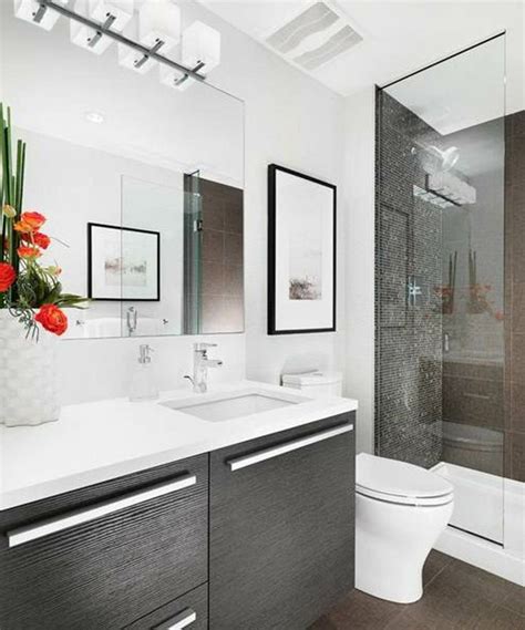 Ideas for making a small bathroom look bigger or creating more space in a small bathroom. 30 Modern Bathroom Designs -DesignBump