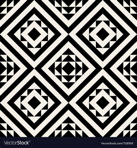 Seamless Geometric Ethnic Square Pattern Vector Image