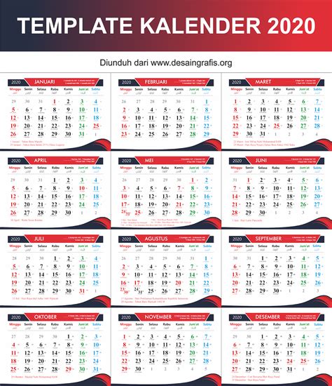 Kalender 2020 Cdr Kumpulan Desain Grafis Coreldraw