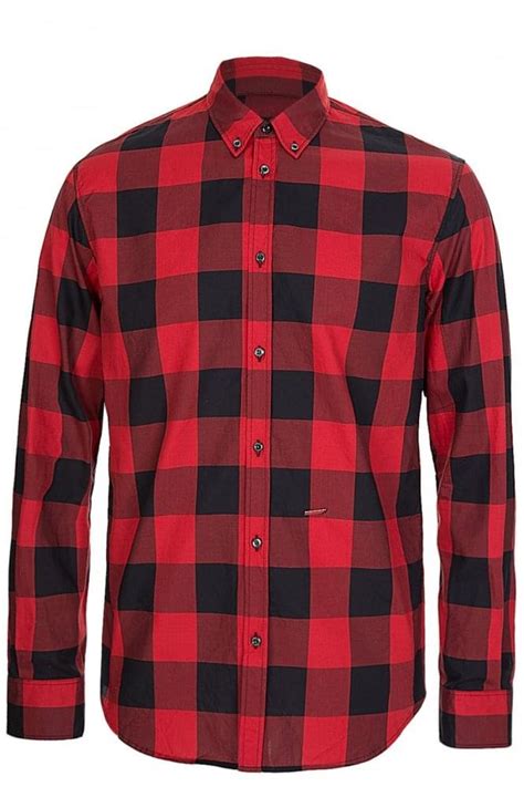 Dsquared2 Dsquared Red Checkered Shirt Clothing From Circle Fashion Uk