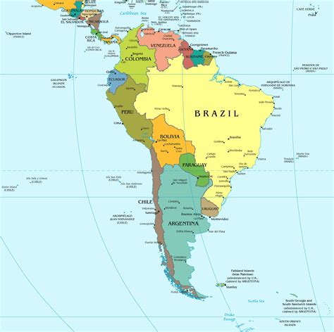 Mapa Político De América Del Sur América Del Sur Mapas Del Mundo