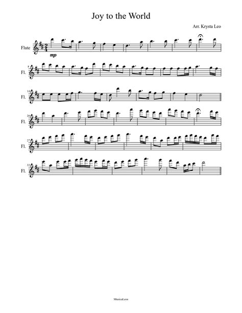 joy to the world flute sheet music for flute solo download and print in pdf or midi free