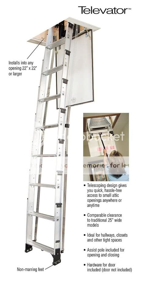 werner attic ladder telescoping televator aluminum small crawl space closet aa10 ebay