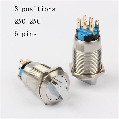 Color 2 Positions 3 Pins Voltage Self Lock Size 1no1nc 19mm Metal