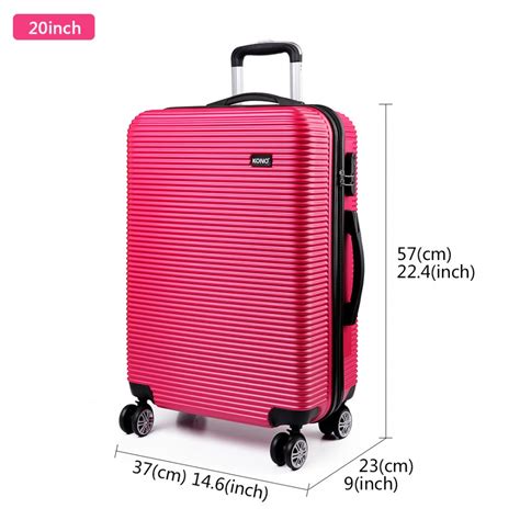 K6676l Kono 20 Inch Suitcase Horizontal Stripe Luggage Plum