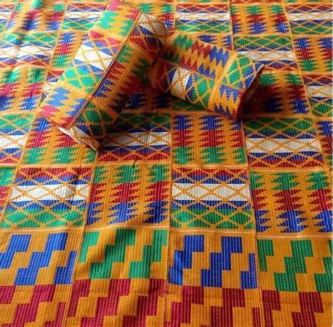 Ghana Kente Cloth Authentic Kente Clothwoven Kente Fabric Etsy