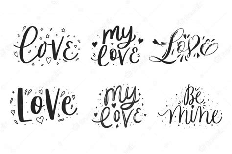 Premium Vector Love Lettering Collection