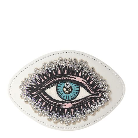 Gucci Calfskin Embellished Ace Eye Patch White 538477