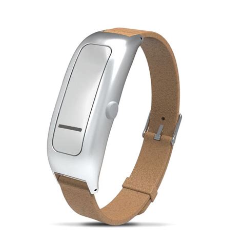 Habitaware Brown Leather Silver Stylish Smart Bracelet Bfrbs