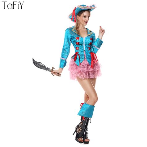 Tafiy 2017 Sexy Women Pirate Costume Halloween Fancy Party Dress