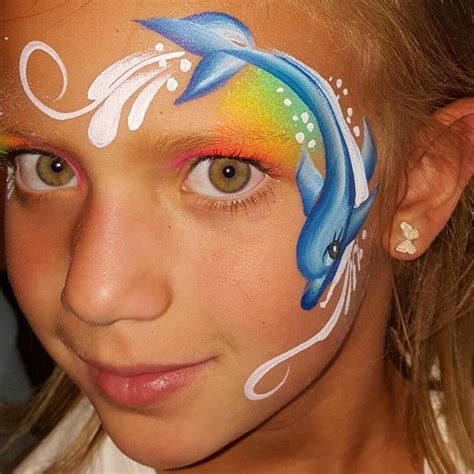 Dolphin Girl Face Painting Shark Face Painting Dolphin Face Paint
