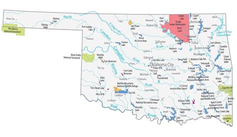 Map Of Rivers In Oklahoma World Map