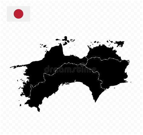 Shikoku Map Map Of Japan Prefecture Stock Vector Illustration Of