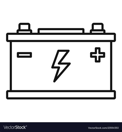 Car Battery Icon Outline Style Royalty Free Vector Image