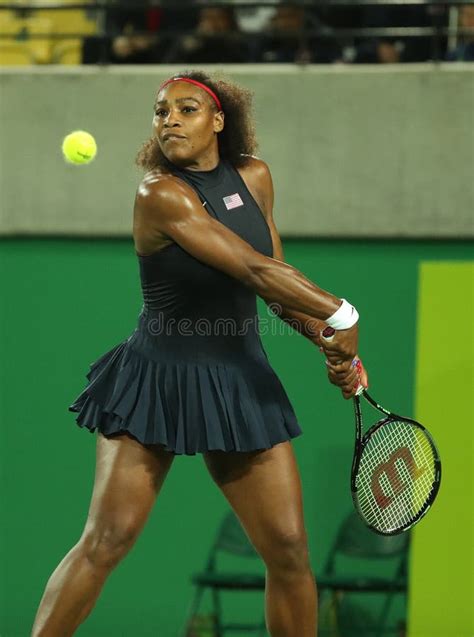 Olympic Champions Serena Williams Of United States In Action During Her Singles Round Two Match