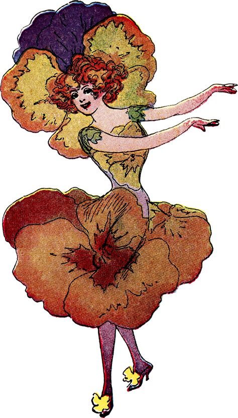 Vintage Pansy Flower Fairy Image The Graphics Fairy