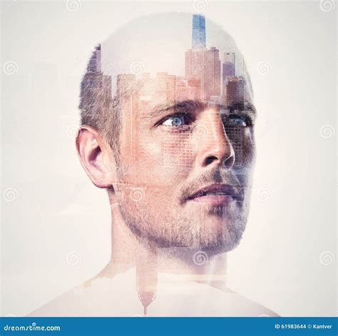 Double Exposure Concept With Handsome Man Stock Photo Image Of Casual