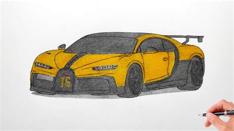 How To Draw A Bugatti Chiron Pur Sport 2021 Drawing Bugatti Chiron