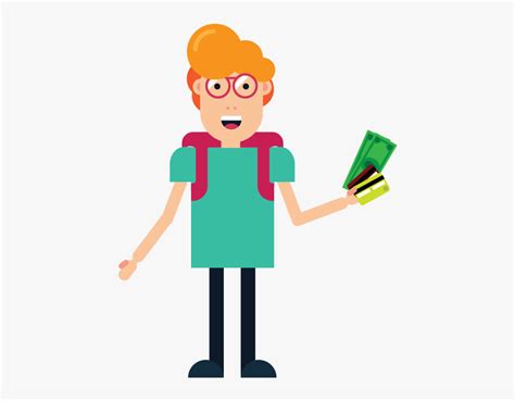 Maybe you would like to learn more about one of these? Student Holding Dollar Bills And Credit Cards - Cartoon Student With Money , Free Transparent ...