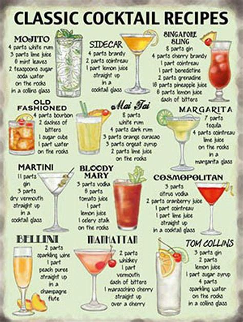 Classic Cocktail Recipes Alcohol Drink Recipes Alcohol Recipes