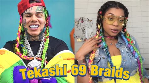 tekashi 6ix9ine “yaya gooba” braids hair tutorial no hair dye needed ️🧡💛💚💙💖 youtube