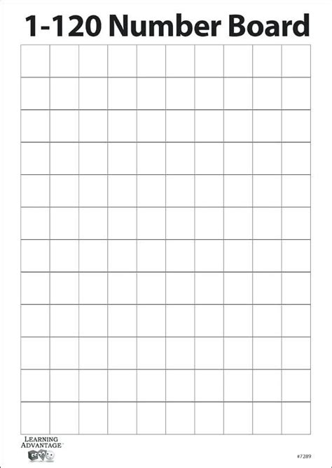 Free Printable 120 Chart Blank