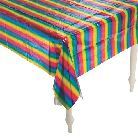 Rainbow Metallic Table Cover Party Supplies 1 Piece