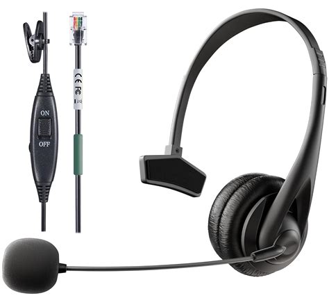 Voistek Rj9 Telephone Headset With Microphone Noise Cancelling Corded