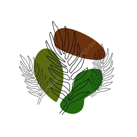 Leaf Line Art Png Picture Leaf Line Art Drawing With Abstract Shapes