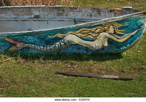 Mermaid Painting On A Fishing Boat Prespes Greece Mermaid
