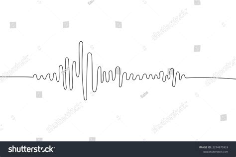 Sound Waves Music Spectrogram One Line Stock Vector Royalty Free