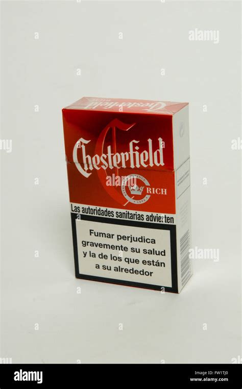 Chesterfield Cigarettes Packet On White Background Stock Photo Alamy