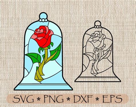 SVG PNG DXF Enchanted Rose flower Layered and Outline ready | Etsy