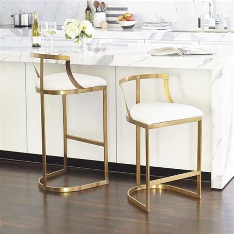 Many lucite dining chairs come with arms, but this particular lucite chair has none enjoy this chair's stunning looks with a wide range of furnishings in your favorite cushion color. Brass Base White Cushion Armless Counter Stool